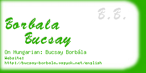 borbala bucsay business card