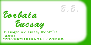 borbala bucsay business card